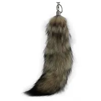 Women&#039;s Bag Charm Tail keychain Long Fox Fur Tail Handbag Trinket Pendant Accessories Furry Charm for Bags Key Chains