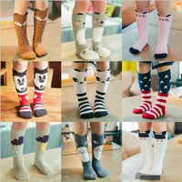 27 Design Girls 2017 INS fox socks stockings DHL children cartoon bear knee high leggings baby chevron leg warmers cotton socks