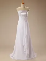2017 nieuwste elegante kralen witte a-lijn trouwjurken met appliques lange bruiloft feestjurk bruidsjurken WD1077