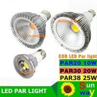 2016 Nowy COB Dimable Led Bulb Par38 Par30 Par20 85-265v 10W 20W 25W E27 E26 Par Light LED Lampa Lampa Down