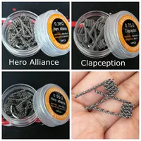 Hero Alliance Bobinas Clapception Super Juggernaut Alien Medio escalonado Fusionado Clapton Premade Wrap Cables Resistencia premontada para RDA Vape