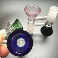 Bunte Glasschale für Bong 14mm 18mm männlich Dicke bunte berauschende Glas Wasserleitungen mit grün blau rosa schwarz Bong Bowl