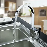 Wholesale New Hot Sale Solid Chrome Multi-Function Swivel Spout Kitchen Sinks Faucet Mixer Tap 4 Double Sinks