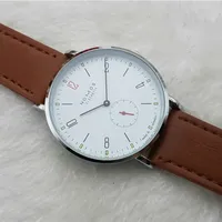 Новый бренд Nomos Fashion Quartz Watch Lovers смотрит, как женщины одеваются кожаные наручные часы