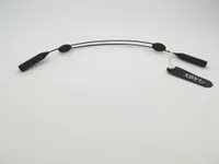 10 pçs / lote preto ajustável Aço inoxidável de aço inoxidável de silicone óculos cinta antiderrapante cordas óculos de óculos titular cadeia cadeia óculos cadeia