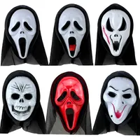Świąteczny przerażający twarz duchów Scream Mask Creepy na Halloween Masquerade Party Fancy Dress Costume XB1