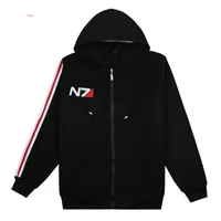 Jeu Mass Effect 3 N7 top manteau noir Hoodies Vêtements hommes cosplay Costume manteaux et vestes en coton unisexe