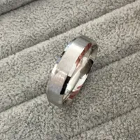 Clássico Tom de prata grande 6mm anéis de noivado de homens 316L anéis de dedo de aço de tungstênio para homens preço de atacado EUA tamanho 6-14