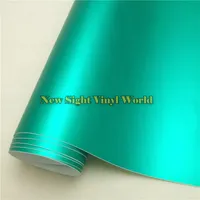 High Quality Satin Matte Chrome Tiffany Blue Vinyl Wrap Film Decal Sheet Bubble Free For Car Styling