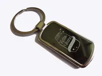 Rechthoek gepersonaliseerde sleutelhanger metalen sleutelhanger - zakelijke promotie cadeau aangepaste drop verzending