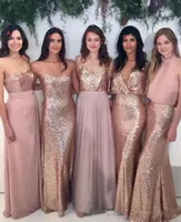 2020 paillettes arabe paillettes robes de demoiselle d'honneur pour mariages pour mariages robe invité ROSE ROSE ROSK ROSKY ROSK MIAFFON HONDS