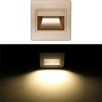Billiga Frostat Glas Vägglampor Modern Vit Varm Vit Ressed Square Färgglada LED Footlights Inomhusljus för trappor Korridorer