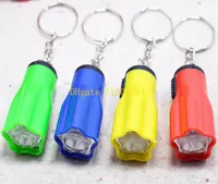 500pcs/lot Fast Shipping Cheap Plum 1 LED Mini Keychain flashlight Torch Flower Shape Key Chain Ring Random colors