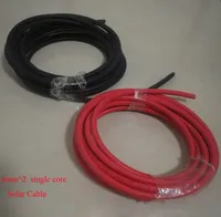 10 m / lote (5 m color rojo, 5 m color negro) 4 mm ^ 2 TUV Cable solar fotovoltaico certificado de un solo núcleo