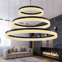Moderne Acryl 110 V 220 V LED Hanglamp Ronde Ring Restaurant Studie Slaapkamer Woonkamer Decoratie Chandeli