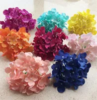 100p Fake Hydrangea Flower Heads 31 Colors Artificial Simulation Hydrangea Flowers Wedding Bride Photograph Props Thirteen Colors Available