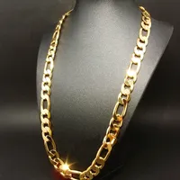 Nuevo pesado 94g 12 mm 24 km de oro amarillo collar de oro relleno de oro para hombre joyas de cadena
