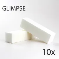 Toptan-Glimpse 10 ADET Beyaz Tırnak Dosya Tampon Blok Kaliteli Haftlı Zımpara Dosyaları Pedikür Manikür Salon için Bakım