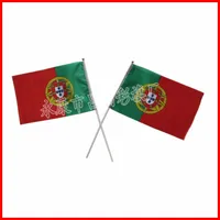 14 * 21 cm Drapeaux nationaux Hand Held free shipping flag Polyester Portugal vente personnalisé chaud Waving Flag main 100PCS / LOT