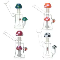 Mini funghi colorati di bong di vetro cavesuli tubi con tubo di fumo acqua bongs piattano piatto di piattaforma inebriante tampone 14 mm