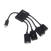 Envío gratuito Hub USB 4 puertos Micro USB OTG Conector Spliter Para Smartphone Ordenador portátil Tablet PC Carga de energía USB Hub Cable Universal