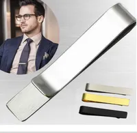 Acero inoxidable Corbata Clip Pines Barras Golden Slim Glassy Necktie Trajes de negocio Accesorios TI01