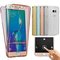Soft TPU Transparent 360 Full Body Protective Case for Samsung S7 S6 Edge Plus Note 7 5 4 A7 A8 A9 Front Touch Screen Back Cover