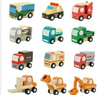 12ピース/ロットウッドスモールトレイン漫画おもちゃ12スタイル子供木製のおもちゃ教育列車の友達木製の列車の車のおもちゃ小売箱