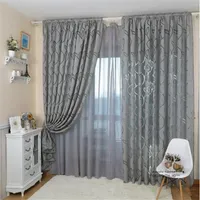 1pcs 100x 270cm style de feuille jacquard occultation rideau aveugle pour fenêtre salon décoration de la maison