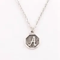 26pcs / lot Bijoux Initial Alphabet Disc Pendant Colliers 24 "N1724 (A-Z) Cadeau D'anniversaire pour les Femmes Amitié Meilleur Ami