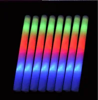 LED Glow Işık Yukarı Köpük Sopa Oyuncaklar Renk LED Köpük Glow Sopa Düğün Parti Dekorasyon Oyuncaklar 19 "LED Düğmeler Ralli Batons DJ