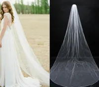Simple Chapel Length Bridal Veil Long Soft Tulle White Ivory Wedding Veils Bridal Accessories 2 Meters Bride In Stock One Layer Veils