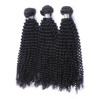 Paquetes de tejido de pelo virgen rizado rizado Mongolianos Sin procesar Afro Kinky Curly Mongolian Remy Human Hair Extension 3pcs Lot Natural Color