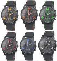 Groothandel 50 stks / partij mix 6 kleuren mannen causale sport militaire pilot aviator leger siliconen GT horloge RW017