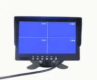 7 인치 TFT LCD 자동차 트럭 PZ711 4 쿼드 모니터 4 채널 비디오 입력 DC12V 24V 반전시 자동 표시