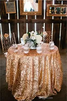 2017 ronde or rose bling Paillettes Table Cloth Garden Party de mariage de mariage Décorations Argent Rose Champagne Glitter Tissu Tissu Paillettes