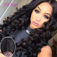 100% Malezya Perulu Brezilyalı Virgin İnsan Saç Ücretsiz Kargo 8-24 inç Stokta Derin Dalga Tutkalsız Tam Dantel Peruk / Dantel Ön Peruk