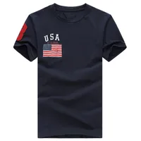 Darmowa Wysyłka 2017 Wysokiej Jakości Bawełna Nowa Koszulka O-Neck Krótki Rękaw Marka Mężczyźni Koszulki Casual Flag Dla Sport Men Polo T-shirt