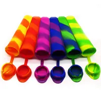 Renkli Gökkuşağı 8 Inç Girdap Popsicle Makinesi Kalıpları ile Silikon Buz Pop Dondurma Kalıpları ekli Kapakları Set of 6 DEC249