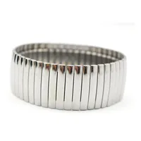 Fashion New stainless steel silver wide stretch bracelets for men and women jewelry High quality Free shipping