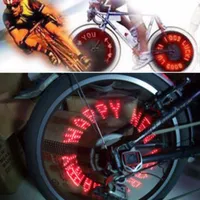 Wholesale- 2017 New Hot Cool 7 LED Bicycle Bike Lamp Wheel Tire Spoke Valve Flash Letter Light Hot Search