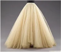 Tulle Long Women Fashion Skirts ALine Layered Tutu Floor Length Custom Made Size Plus Size Party Prom Adult Wear Spring Autumn Cheap Dress