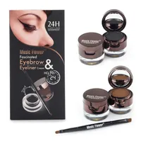 Brown + Black Gel Gel Eyeliner Sopracciglio Polvere Set Kit Kit impermeabile Linsining Eye Liner Eye Brow Cosmetici