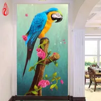Promoção DIY 5D Diamante Bordado O Papagaio Rodada Pintura Diamante Cross Stitch Kits Mosaico Pintura Decoração de Casa