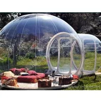 Uppblåsbara bubbla tält hus kupol Utomhus Clear Visa rum med 1 tunnel för camping för foto Miljövänlig Storlek: 3mx5m (diameter x längd)