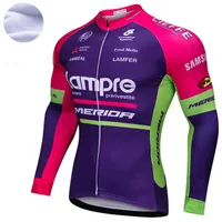2018 Lampre Pro team Winter Fleece Cycling Windjacket Thermal mtb Biking Coat mens warm up jacket