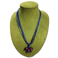 2018 복고풍 유럽과 미국 인기있는 보석 왁스 라인 진한 빨간색 진주 목걸이 양 Pitty necklace 술 펜던트