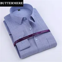 Commercio all'ingrosso- Buttermere Brand Men Moda Camicie di Bamboo Tessuto in cotone Abito a maniche lunghe Camicia formale Abbigliamento Business Party Shirt Camisa Social