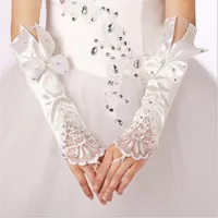 Guanti da sposa nuovissimi Guanti da sposa senza dita con fiocco per abito da sposa Elegante bianco / avorio Accessori da sposa principessa