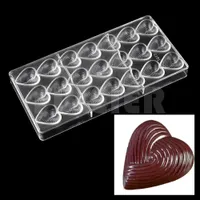 베이킹 과자 도구 심장 모양 폴리 카보 네이트 초콜릿 금형, 저렴한 주방 Bakeware 베이킹 금형 사탕 초콜릿 금형 플라스틱